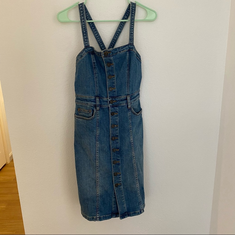 NWOT Free People Button Front Denim Jumper